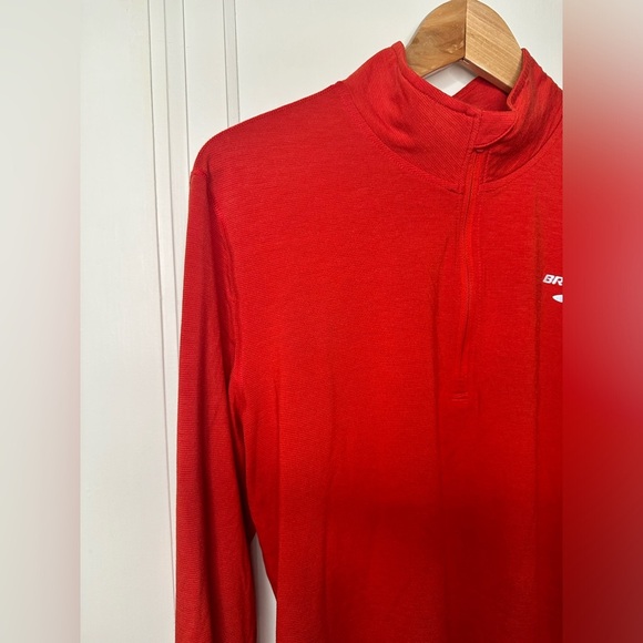 Brooks Equilibrium Technology 1/4 Zip Activewear Running Pullover Men's med Red - Picture 3 of 11